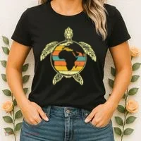 Earth Day Turtle Retro Women's T-Shirt thumb 2
