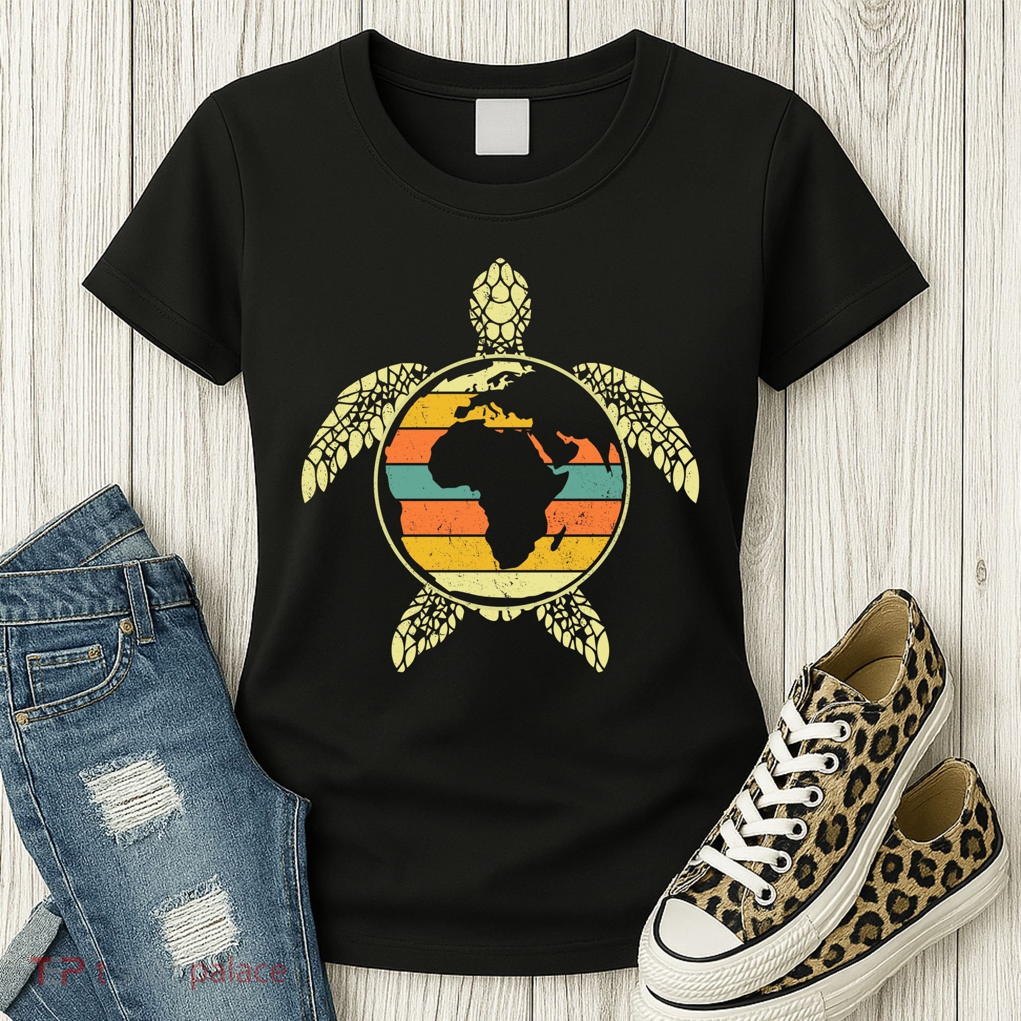 Earth Day Turtle Retro Women's T-Shirt