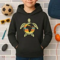 Earth Day Turtle Retro Kids Hoodie thumb 2