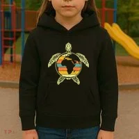 Earth Day Turtle Retro Kids Hoodie thumb 3