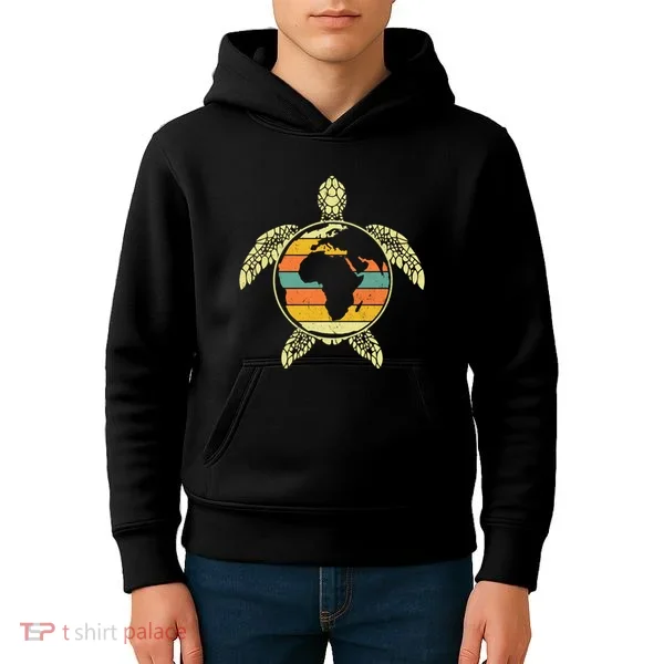 Earth Day Turtle Retro Kids Hoodie