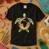 Earth Day Turtle Retro Kids T-Shirt thumb 3