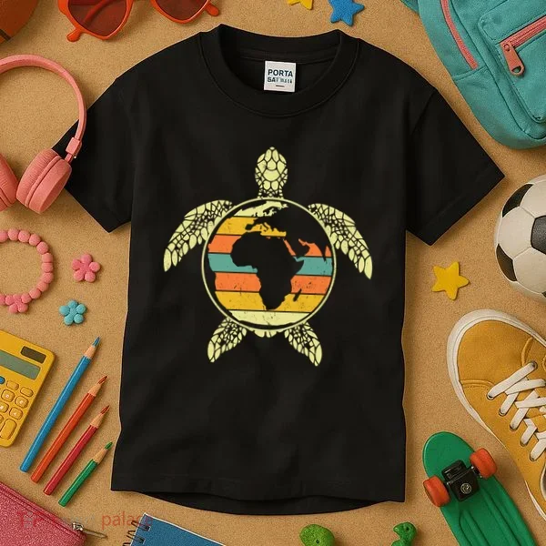 Earth Day Turtle Retro Kids T-Shirt