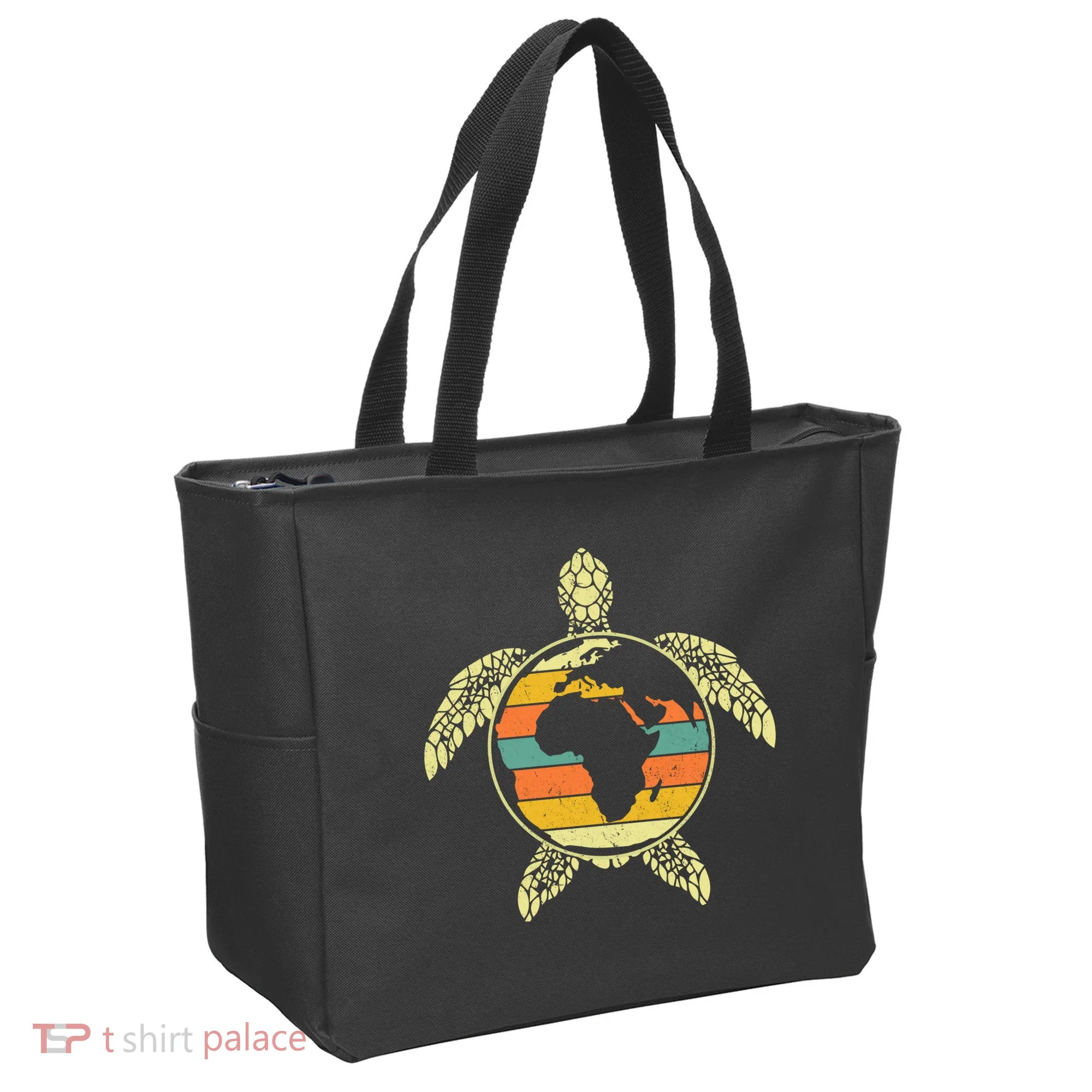 Earth Day Turtle Retro Tote Bag