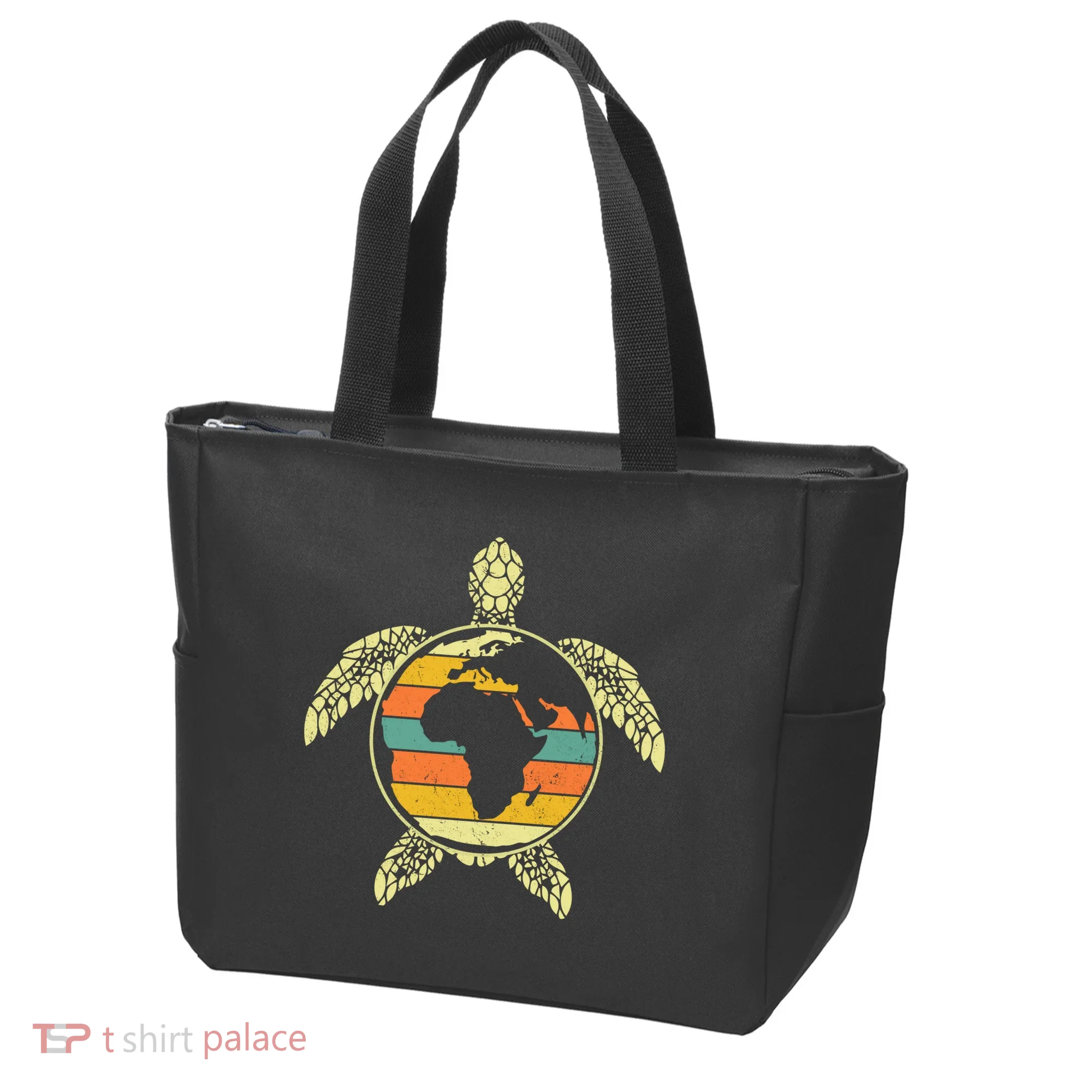 Earth Day Turtle Retro Tote Bag