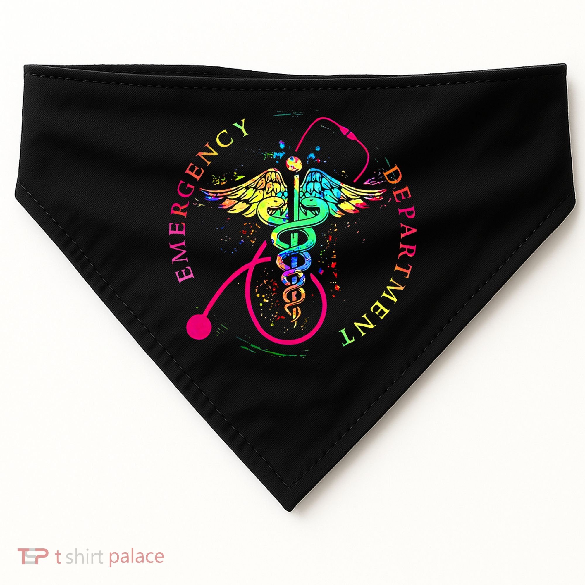 Emergency Department Tie Dye Ed Er Nurse Nursing USA-Made Doggie Bandana