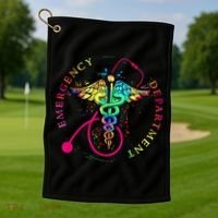 Emergency Department Tie Dye Ed Er Nurse Nursing Golf Towel thumb 1