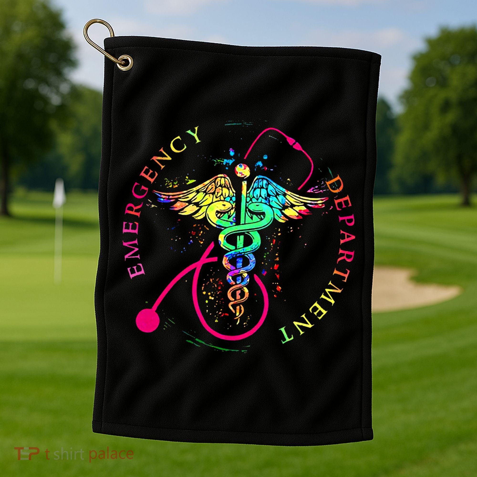 Emergency Department Tie Dye Ed Er Nurse Nursing Golf Towel