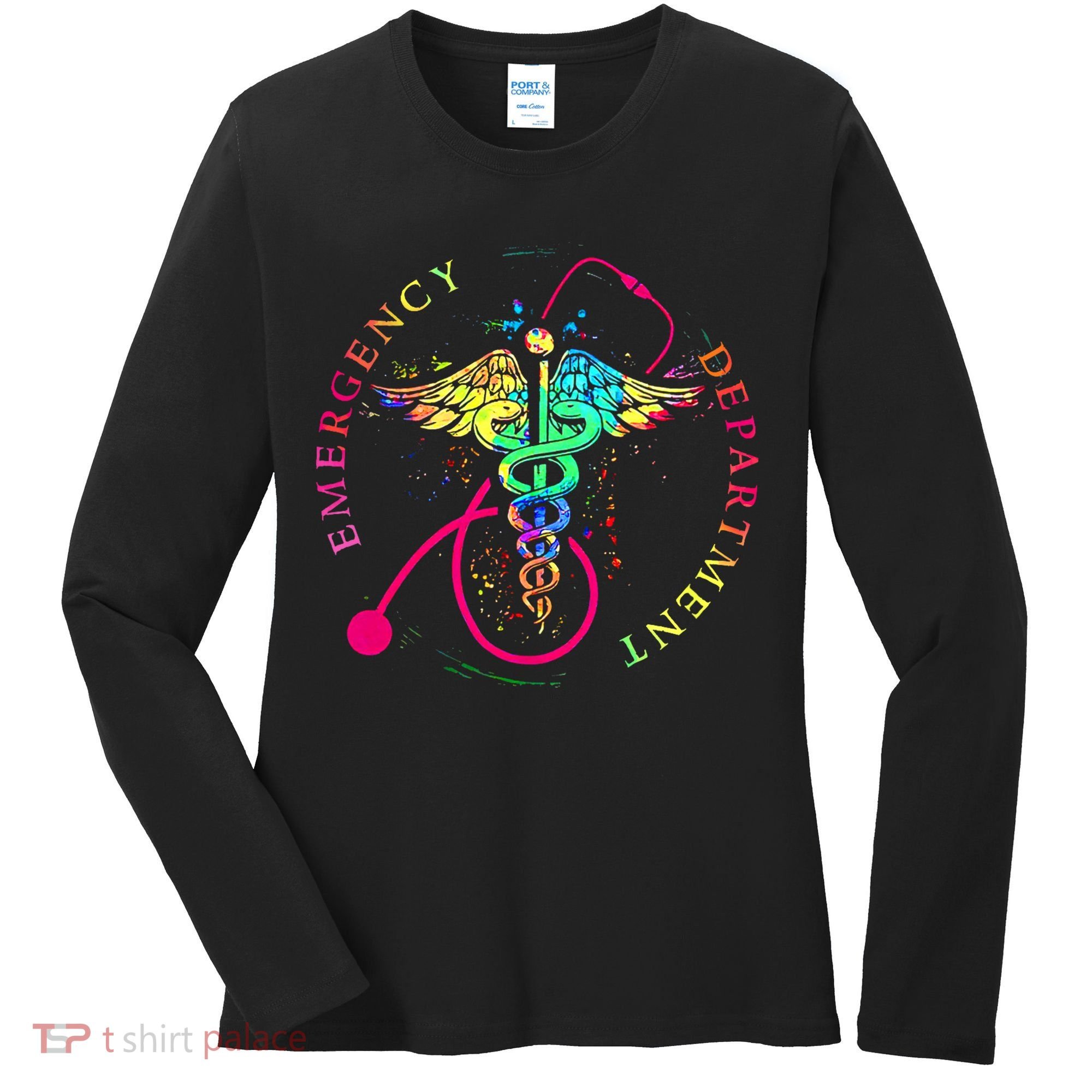 Emergency Department Tie Dye Ed Er Nurse Nursing Women's Long Sleeve Shirt