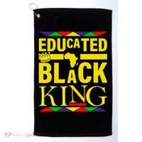 Educated Black King Golf Towel thumb 0