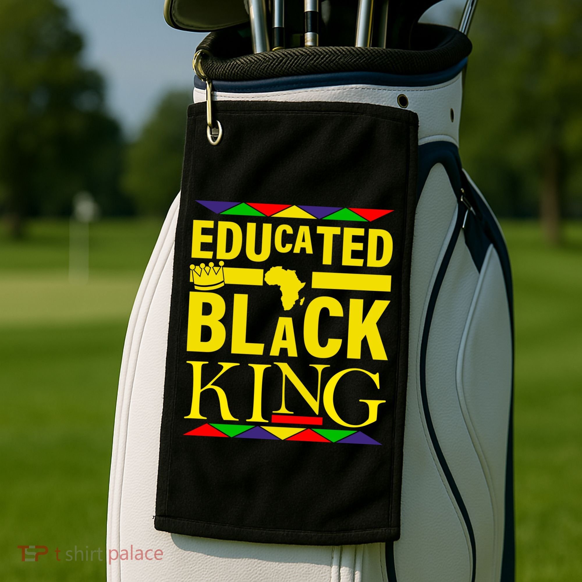 Educated Black King Golf Towel