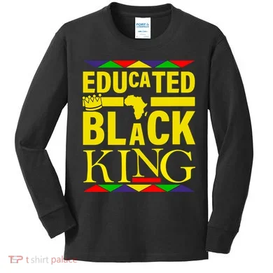 Educated Black King Kids Long Sleeve Shirt