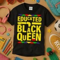 Educated Black Queen Kids T-Shirt thumb 3