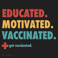 Educated Motivated Vaccinated Get Vaccinated  Golf Towel thumb 3