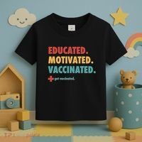 Educated Motivated Vaccinated Get Vaccinated  Toddler T-Shirt thumb 3