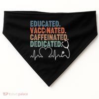 Educated Vaccinated Caffeinated Dedicated Heartbeat Stethoscope USA-Made Doggie Bandana thumb 0