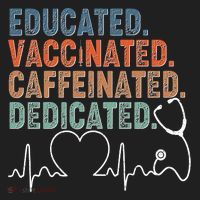 Educated Vaccinated Caffeinated Dedicated Heartbeat Stethoscope Golf Towel thumb 3