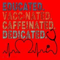 Educated Vaccinated Caffeinated Dedicated Heartbeat Stethoscope Santa Hat thumb 1