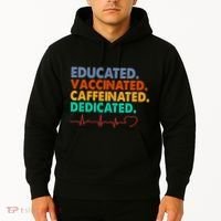 Educated Vaccinated Caffeinated Dedicated Nurse Hoodie thumb 2