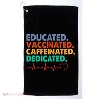 Educated Vaccinated Caffeinated Dedicated Nurse Golf Towel thumb 0