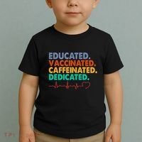 Educated Vaccinated Caffeinated Dedicated Nurse Toddler T-Shirt thumb 2