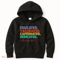 Educated Vaccinated Caffeinated Dedicated Nurse Kids Hoodie thumb 0