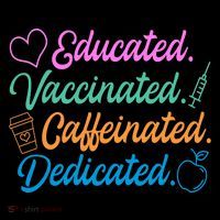 Educated Vaccinated Caffeinated Dedicated Teachers Tank Top thumb 6
