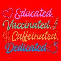 Educated Vaccinated Caffeinated Dedicated Teachers Santa Hat thumb 1