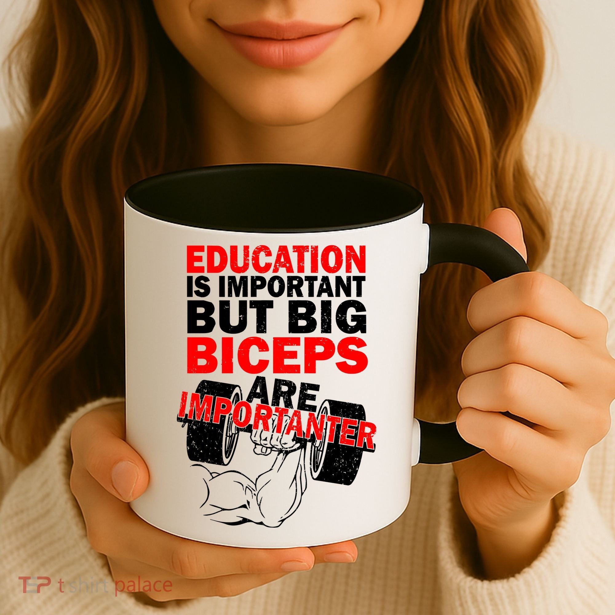 Education Is Important Big Biceps Are Importanter Coffee Mug