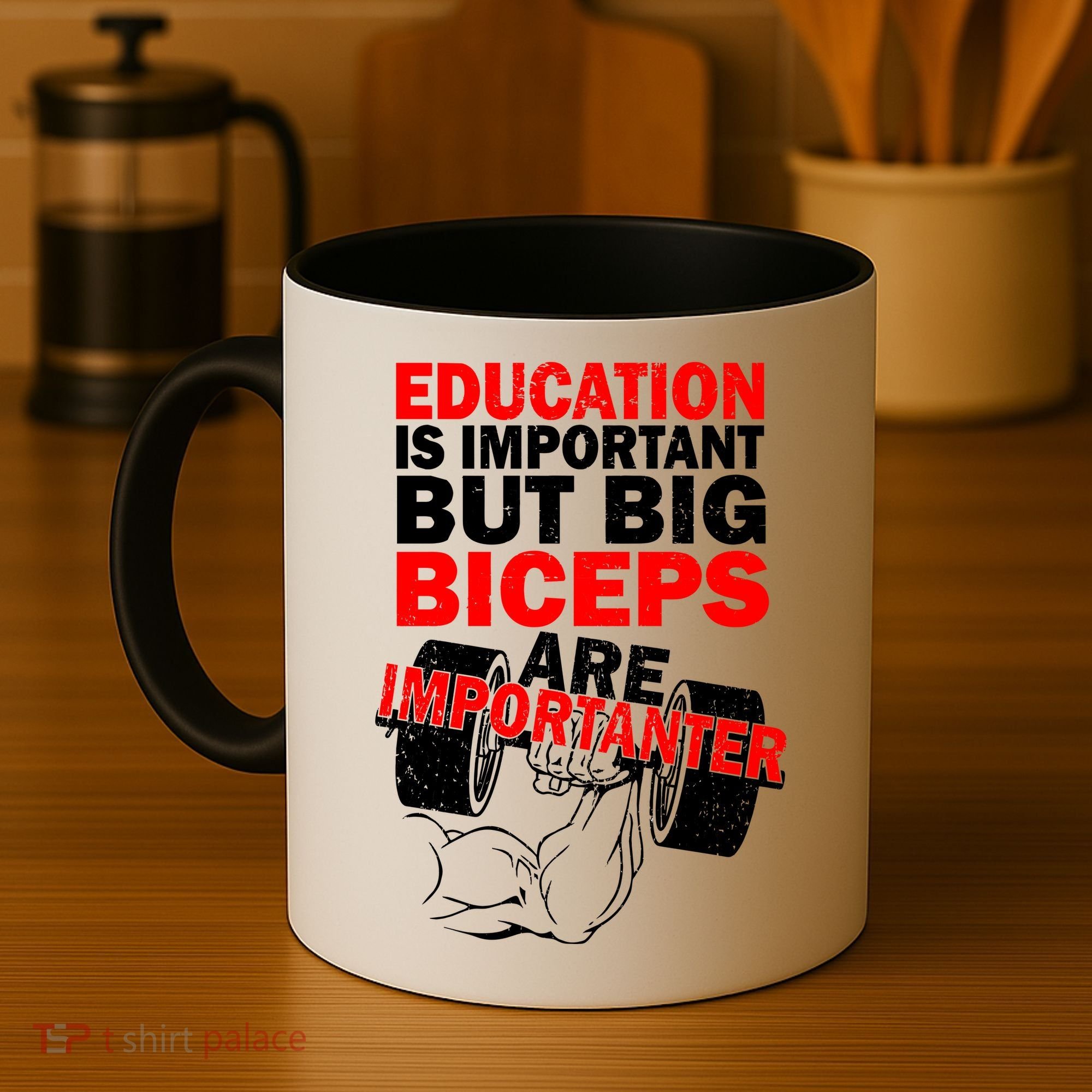 Education Is Important Big Biceps Are Importanter Coffee Mug
