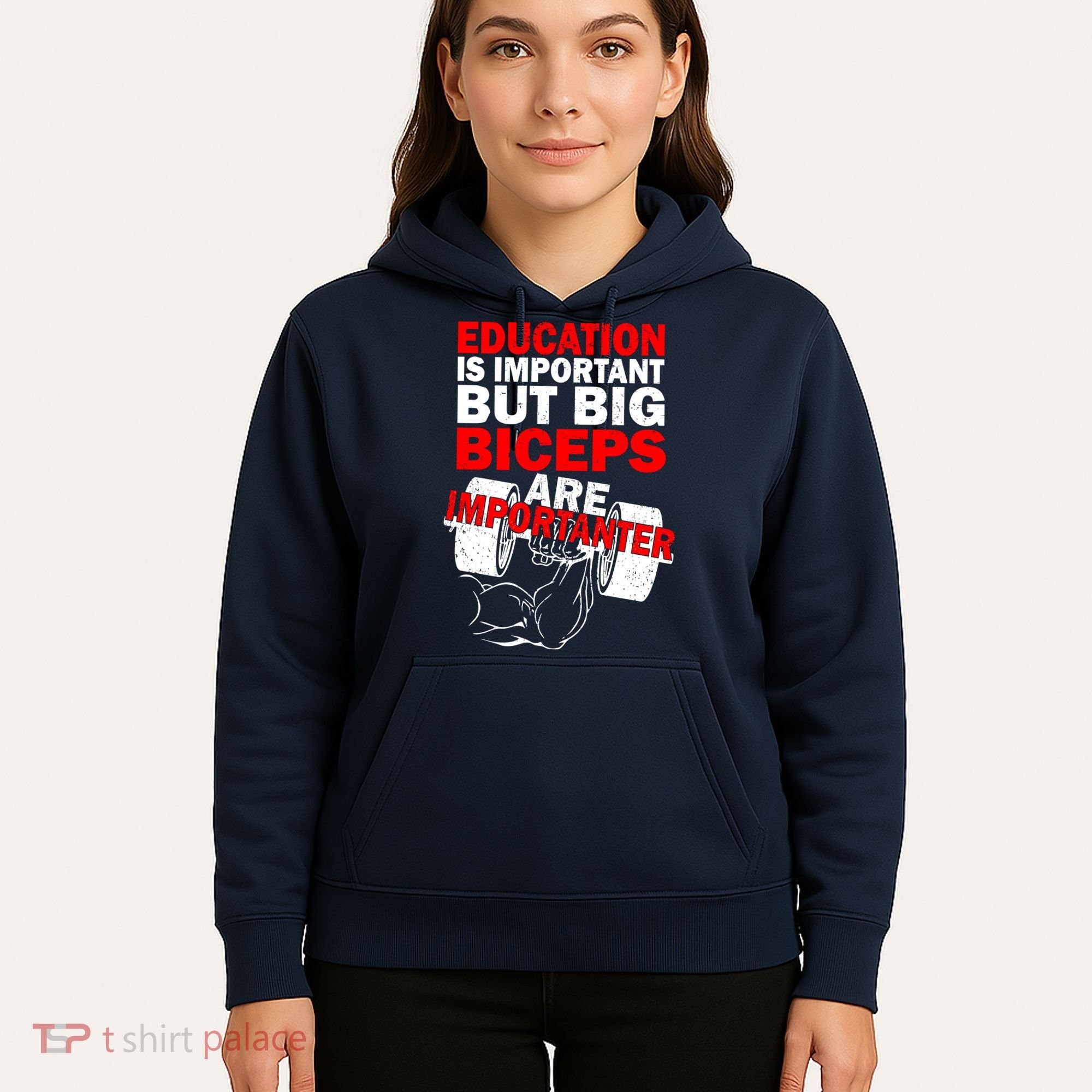 Education Is Important Big Biceps Are Importanter Hoodie