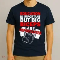 Education Is Important Big Biceps Are Importanter T-Shirt thumb 3