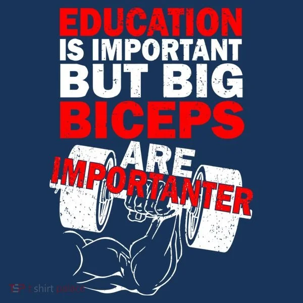 Education Is Important Big Biceps Are Importanter Bucket Hat