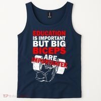 Education Is Important Big Biceps Are Importanter Tank Top thumb 2