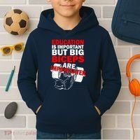 Education Is Important Big Biceps Are Importanter Kids Hoodie thumb 2