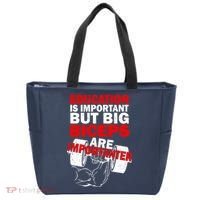 Education Is Important Big Biceps Are Importanter Tote Bag thumb 0