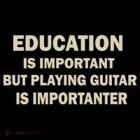 Education Is Important Playing Guitar Importanter Women's Long Sleeve Shirt thumb 2