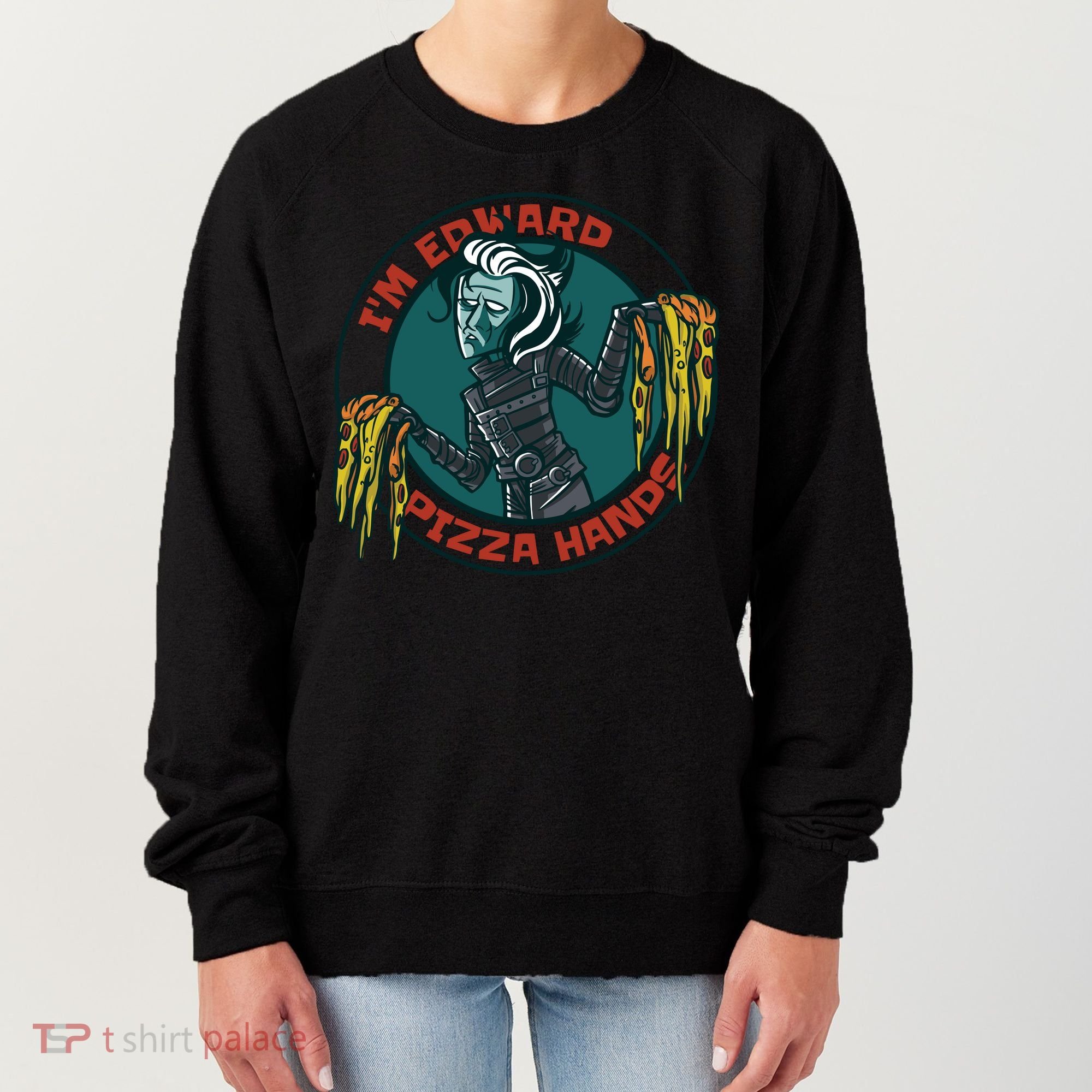 Edward Pizza Hands Parody Women's Sweatshirt