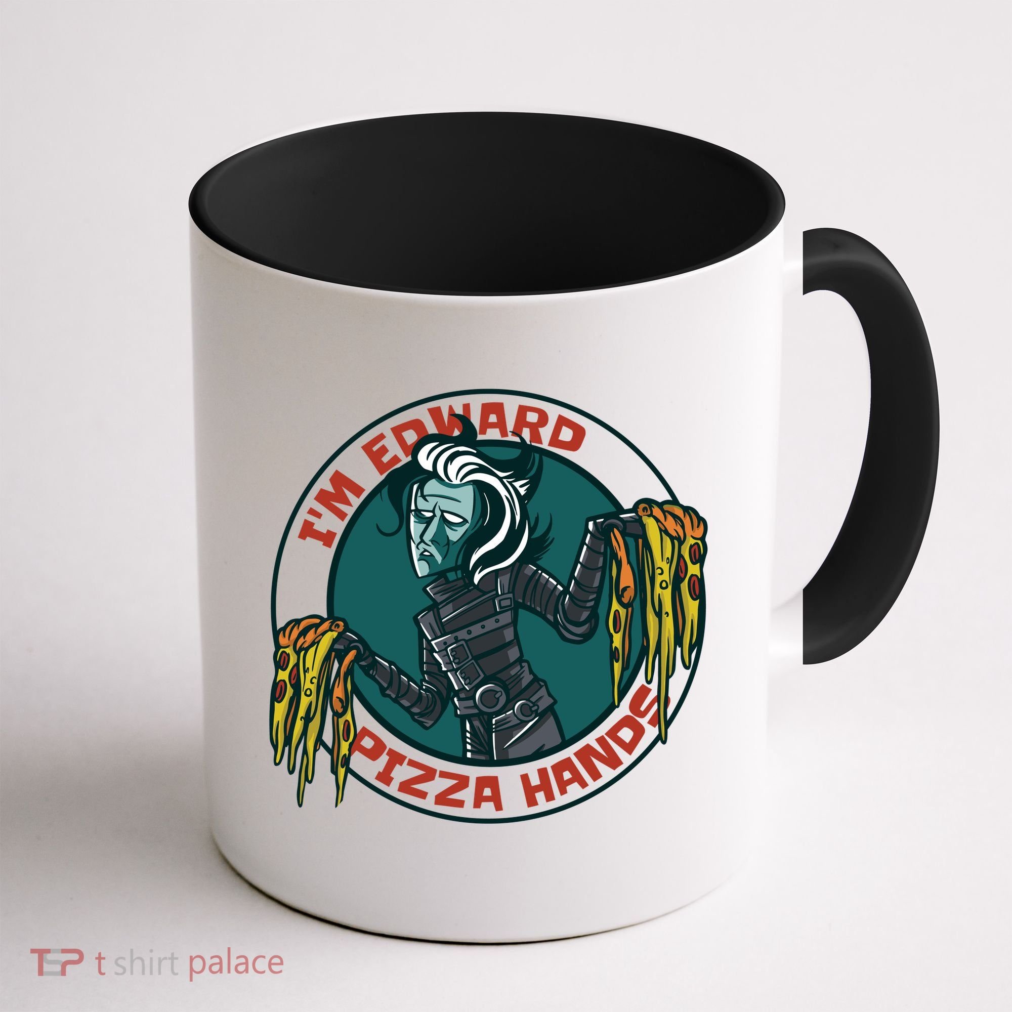 Edward Pizza Hands Parody Coffee Mug