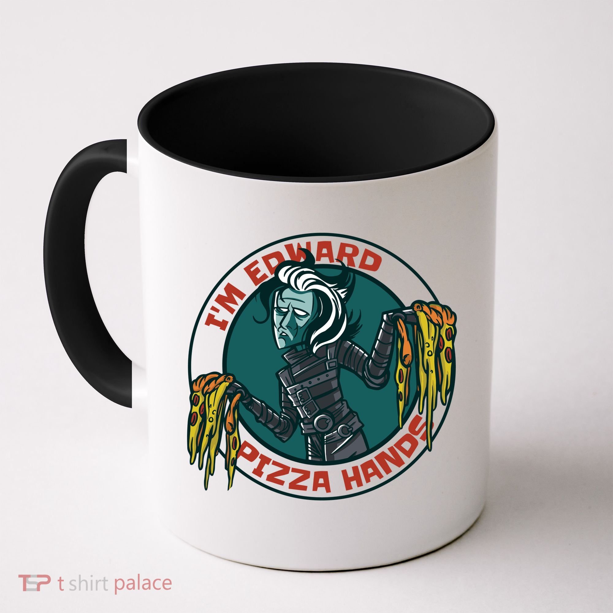 Edward Pizza Hands Parody Coffee Mug