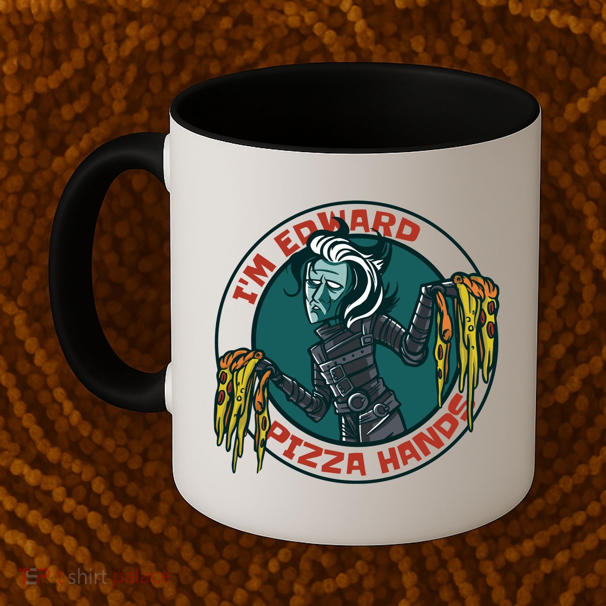 Edward Pizza Hands Parody Coffee Mug