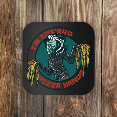 Edward Pizza Hands Parody Coaster