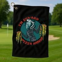 Edward Pizza Hands Parody Golf Towel thumb 1