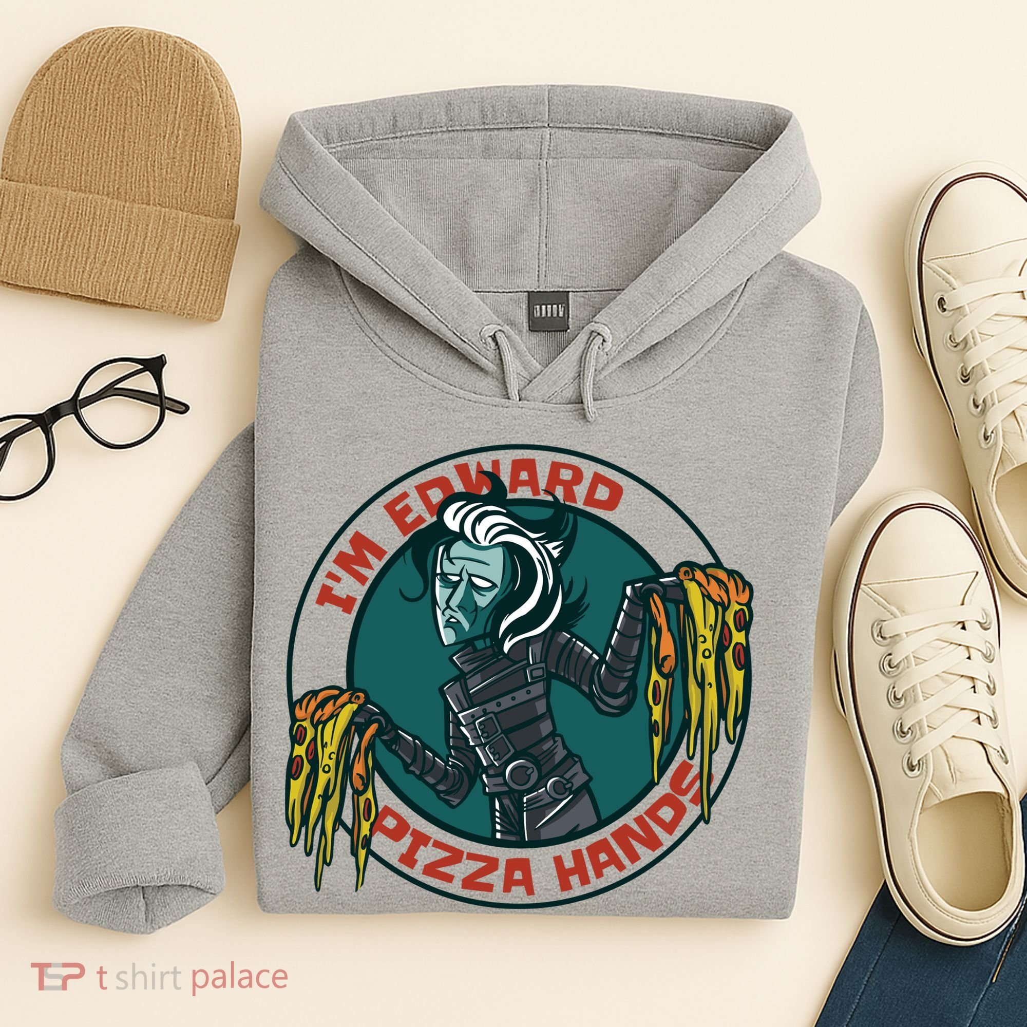 Edward Pizza Hands Parody Hoodie