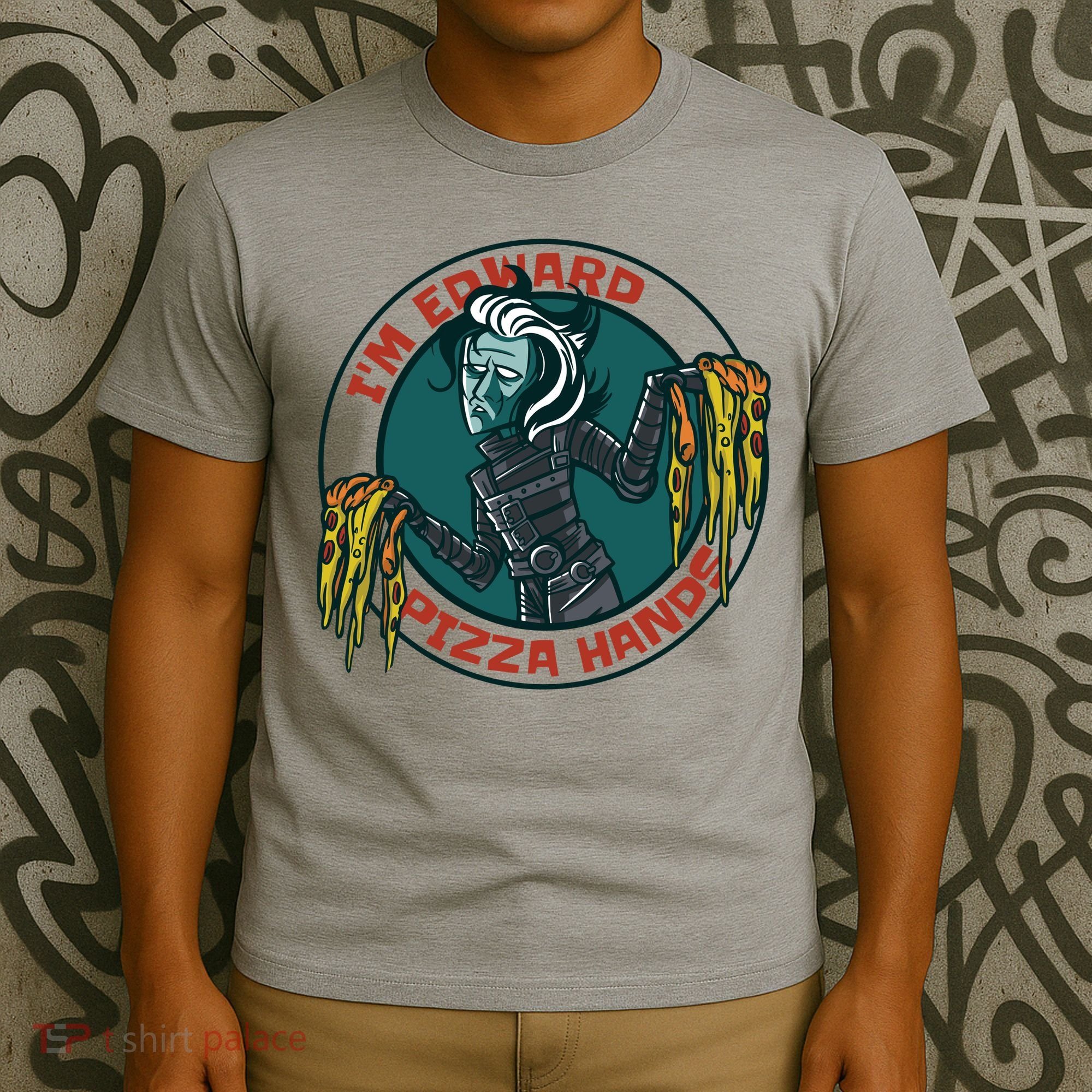Edward Pizza Hands Parody T-Shirt