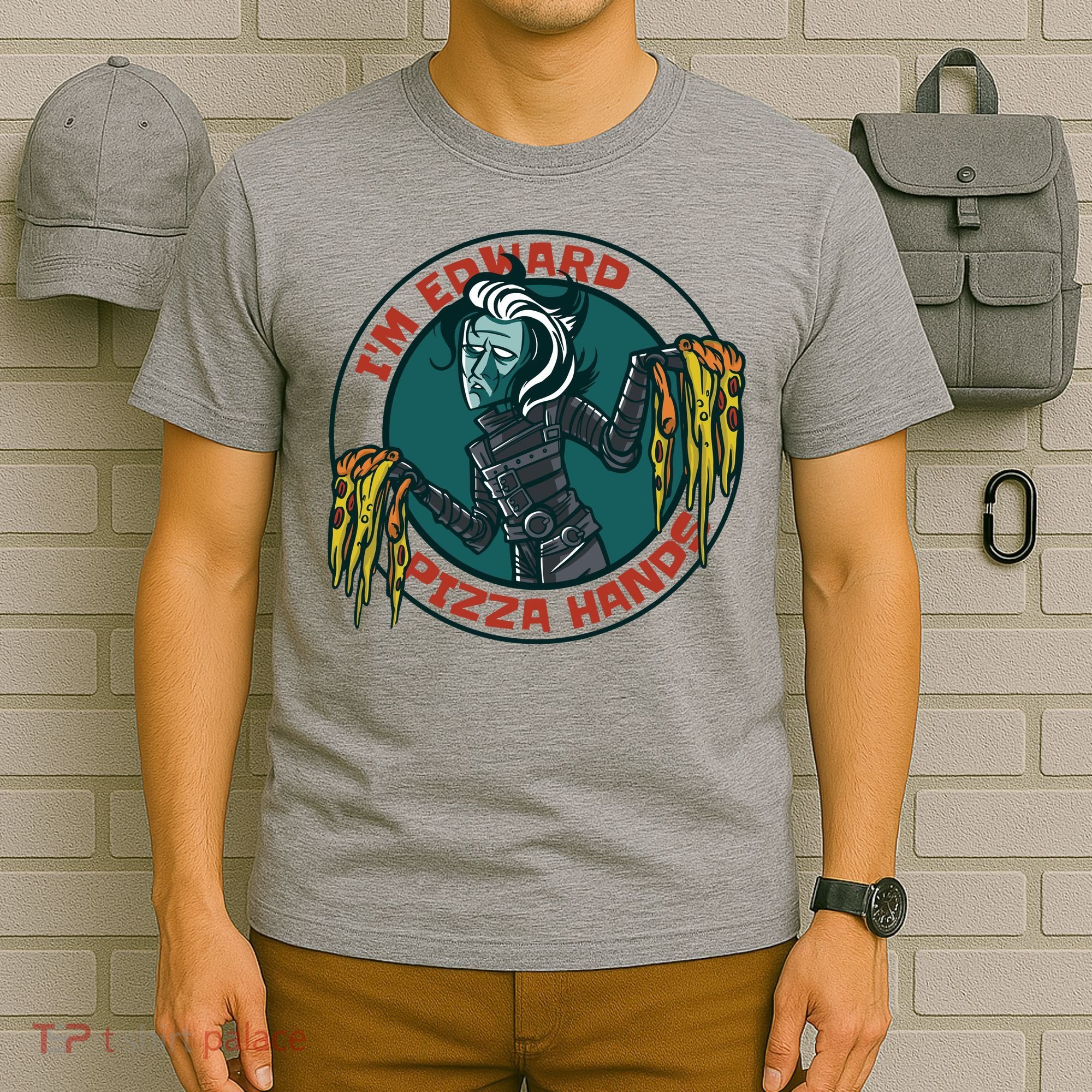 Edward Pizza Hands Parody T-Shirt