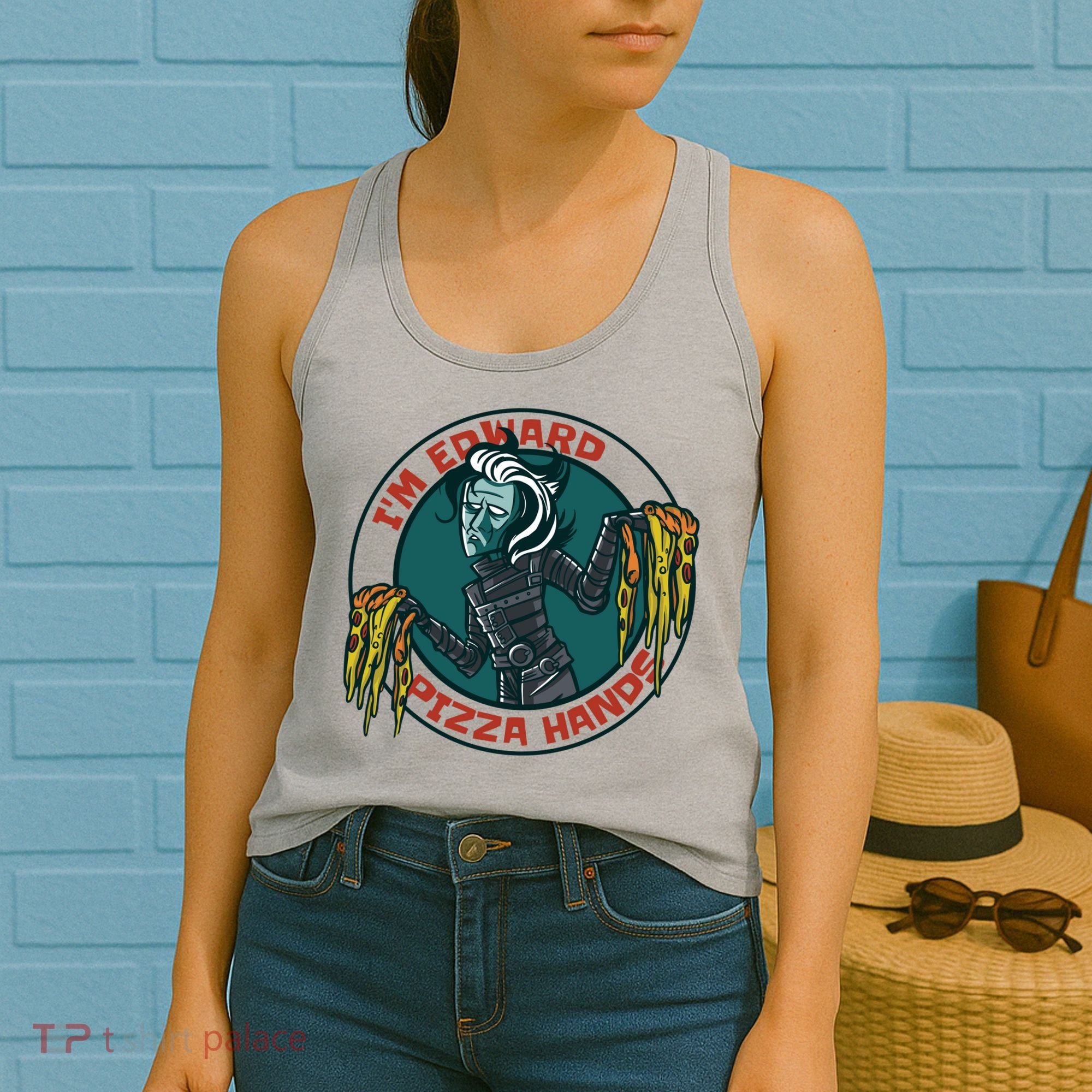 Edward Pizza Hands Parody Women's Tank Top