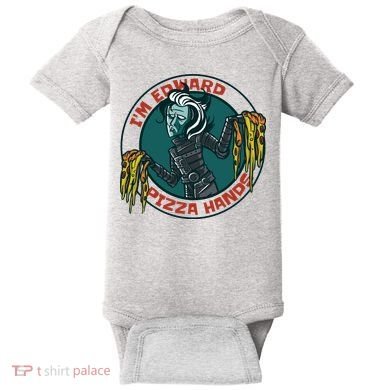 Edward Pizza Hands Parody Baby Bodysuit