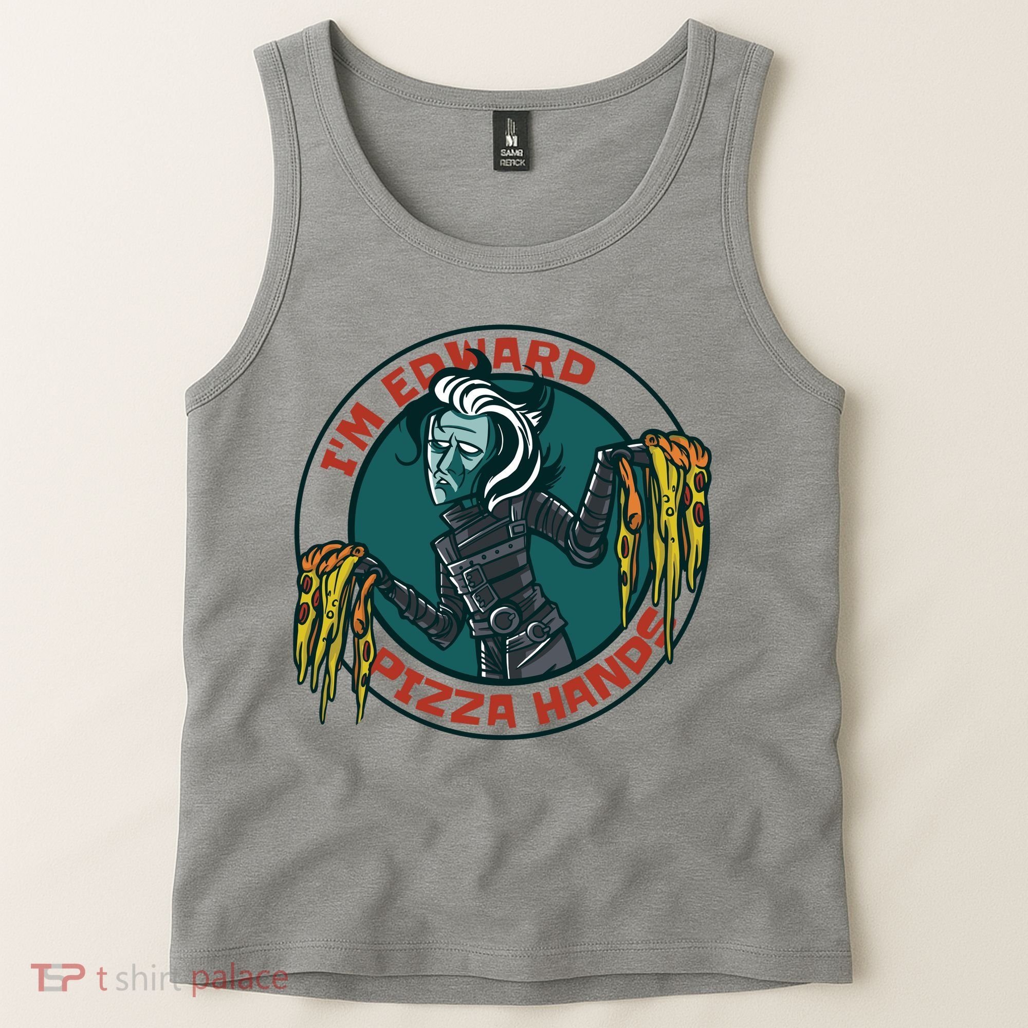 Edward Pizza Hands Parody Tank Top
