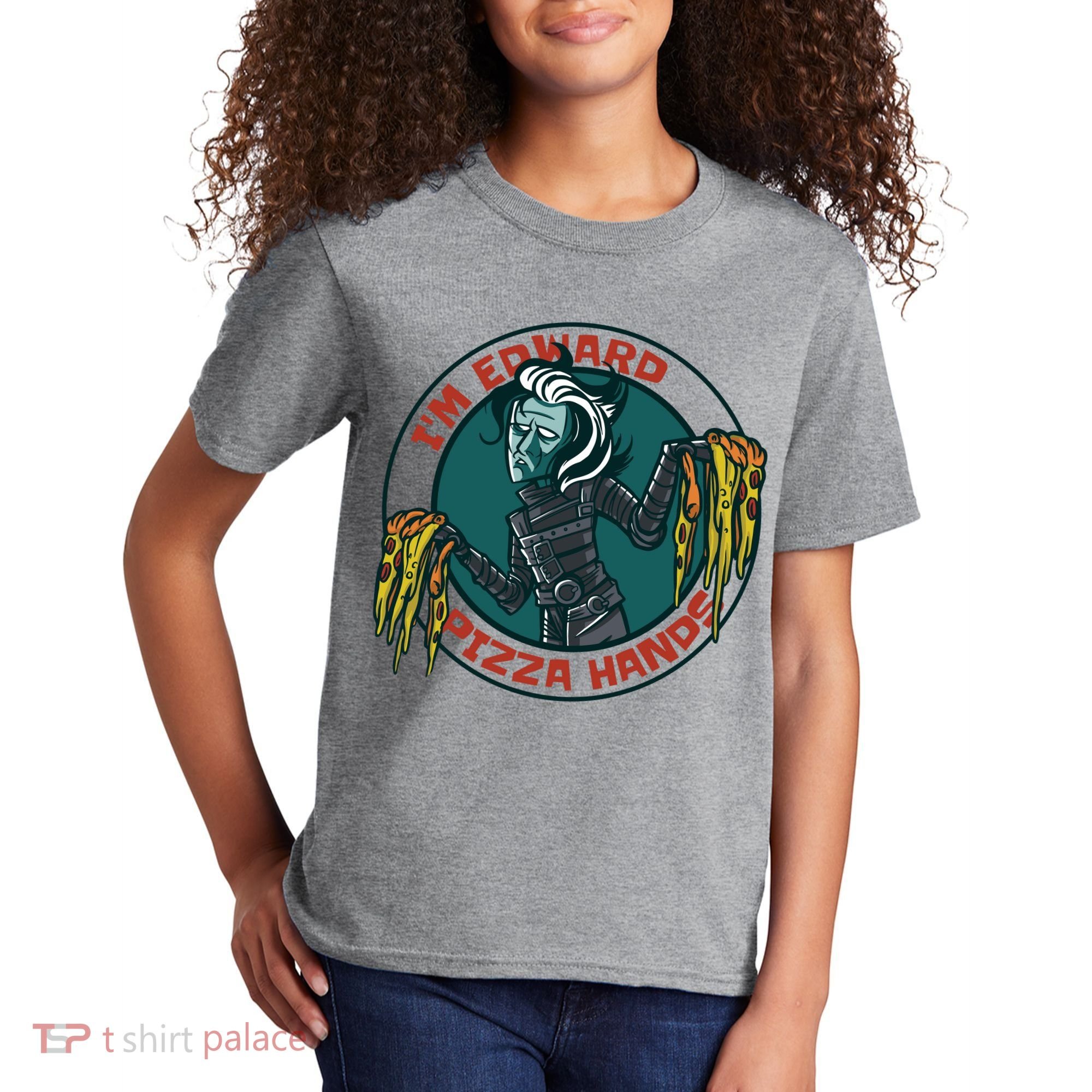 Edward Pizza Hands Parody Kids T-Shirt